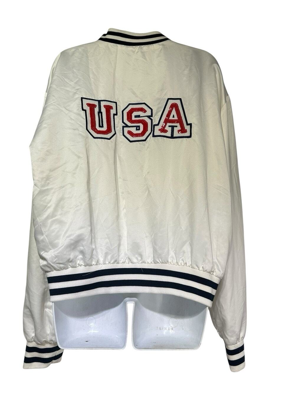 venus USA Red white blue snap button front jacket Size XL